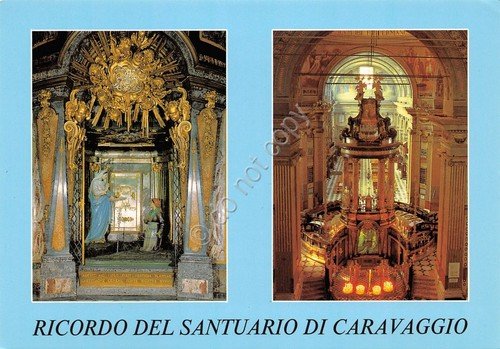 Cartolina Santuario di Caravaggio 2 vedute interno (Bergamo) | Immagine principale