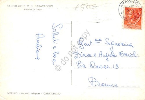 Cartolina Santuario di Caravaggio vedute varie 1956 (Bergamo) | Immagine Gallery 2