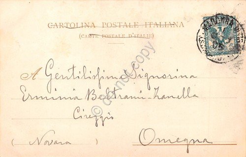 Cartolina Santuario Madonna di Tirano animata 1905