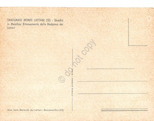 Cartolina Santuario Monte Lattani Madonna dei Lattani anni '80 | Immagine Gallery 2