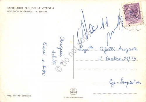 Cartolina Santuario N.S. della Vittoria Giovi di Genova panorama e …