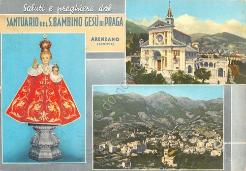 Cartolina Santuario Santo Bambino Ges? di Praga vedute 1963 (Genova) | Immagine principale