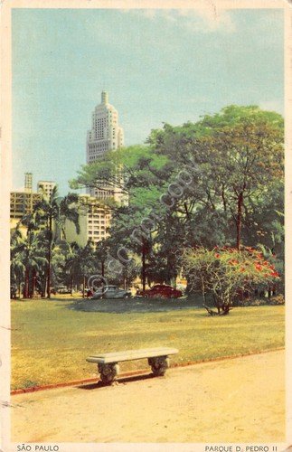 Cartolina Sao Paulo Parque Pedro III 1954 illustrata | Immagine principale