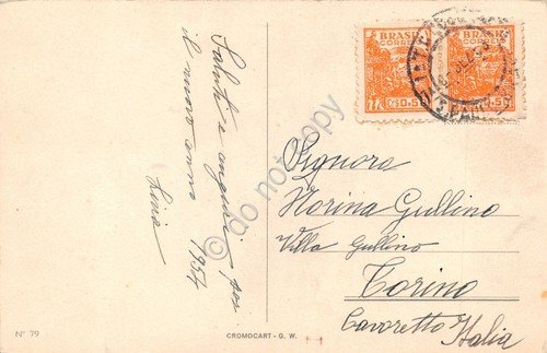 Cartolina Sao Paulo Parque Pedro III 1954 illustrata | Immagine Gallery 2