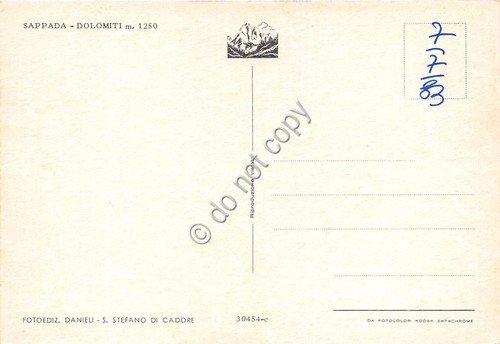 Cartolina Sappada Dolomiti paese e auto d'epoca | Immagine Gallery 2