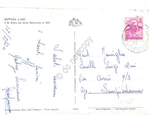 Cartolina Sappada Monte Siera dal Colle Bellavista 1962