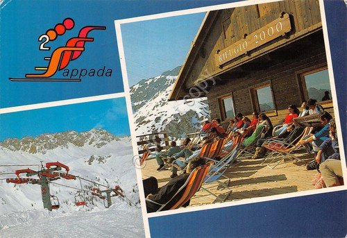 Cartolina Sappada Rifugio 2000 terrazza sciatori seggiovia anni '90 | Immagine principale