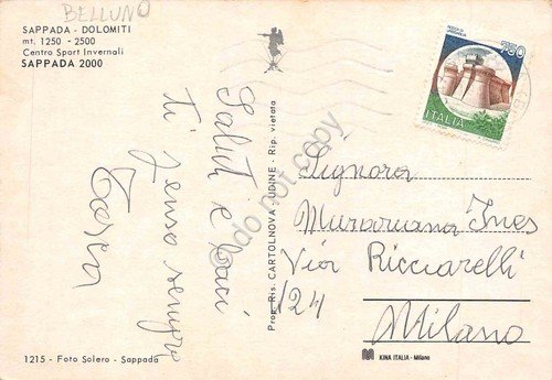 Cartolina Sappada Rifugio 2000 terrazza sciatori seggiovia anni '90 | Immagine Gallery 2