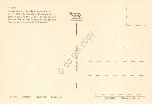 Cartolina Sapri Canale di Mezzanotte Spiaggia anni '80 | Immagine Gallery 2