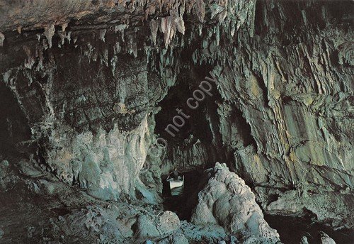 Cartolina Sapri Grotta del Monaco interno anni '80