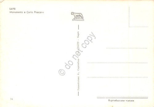 Cartolina Sapri La Spigolatrice di Sapri poesia Mercantini anni '80 | Immagine Gallery 2