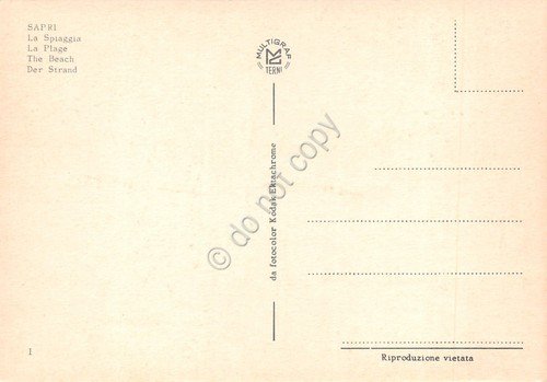 Cartolina Sapri spiaggia animata stabilimenti balneari anni '80 | Immagine Gallery 2