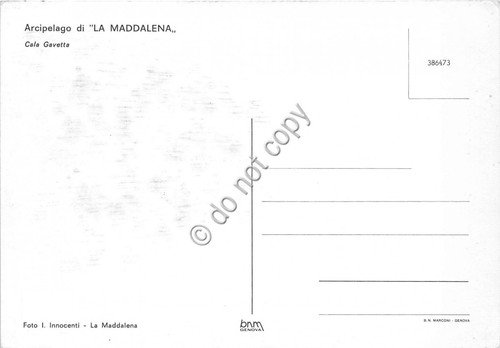 Cartolina Sardegna Arcipelago La Maddalena Cala Gavetta