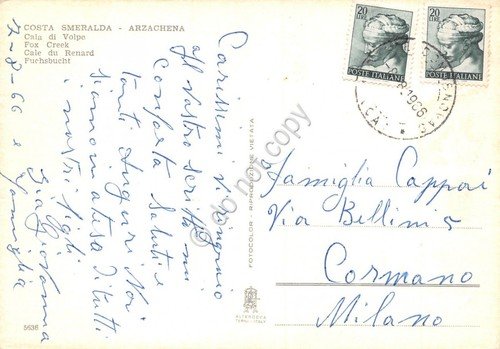 Cartolina Sardegna Arzachena Cala di Volpe 1966