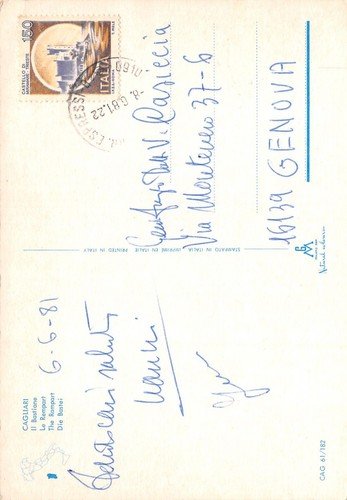 Cartolina Sardegna Cagliari il Bastione 1981