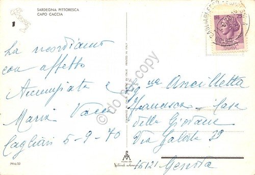 Cartolina Sardegna Capo Caccia 1970 (Sassari) | Immagine Gallery 2