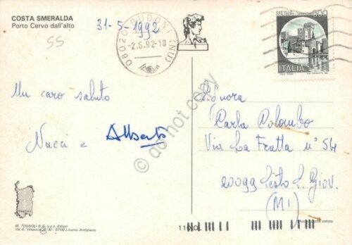 Cartolina Sardegna Costa Smeralda Porto Cervo dall'alto 1992 (Sassari) | Immagine Gallery 2