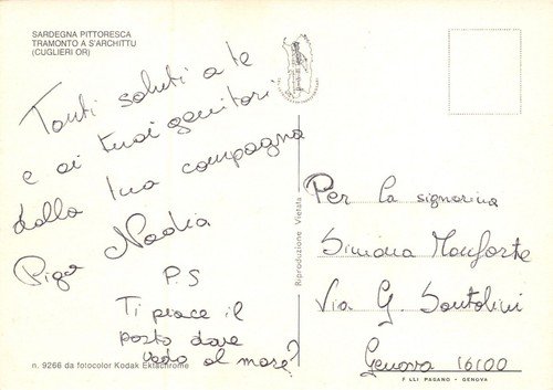 Cartolina Sardegna Cuglieri Oristano S'Archittu Tramonto | Immagine Gallery 2
