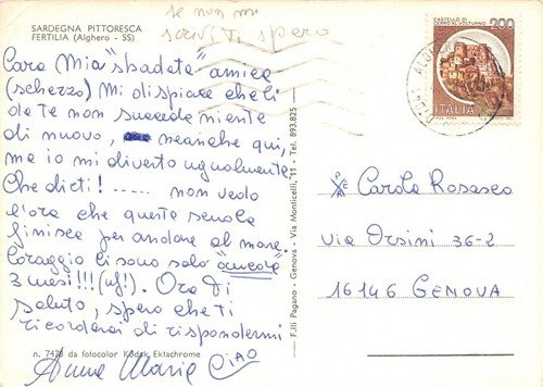 Cartolina Sardegna Fertilia Alghero panorama parziale paese