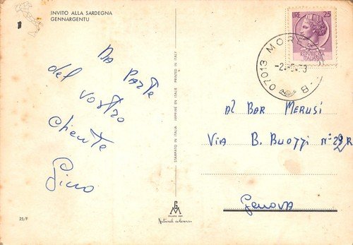 Cartolina Sardegna Gennargentu gregge di pecore 1973 (Nuoro)