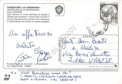 Cartolina Sardegna La Maddalena Cala Conneri spiaggia animata | Immagine Gallery 2