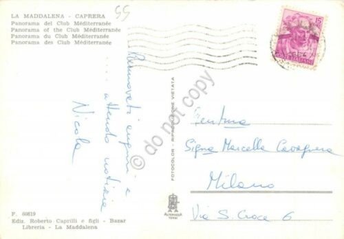 Cartolina Sardegna La Maddalena Caprera Panorama Club Mediterranee 1964 | Immagine Gallery 2