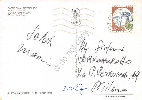 Cartolina Sardegna Poro Cervo panorama parziale e porto