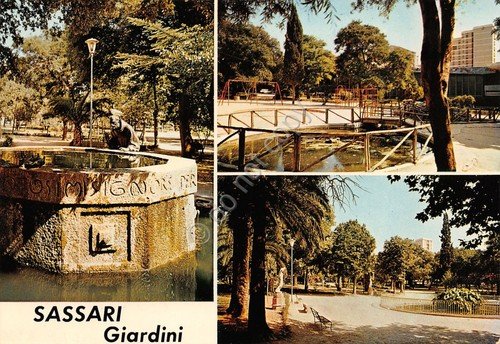 Cartolina Sassari Giardini vedute varie | Immagine principale