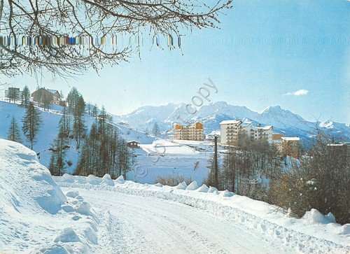 Cartolina Saux d'Oulx panorama parziale strada pista case 1971 | Immagine principale