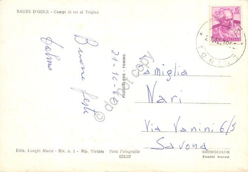 Cartolina Sauze D'Oulx campi di sci al Triplex 1962 | Immagine Gallery 2