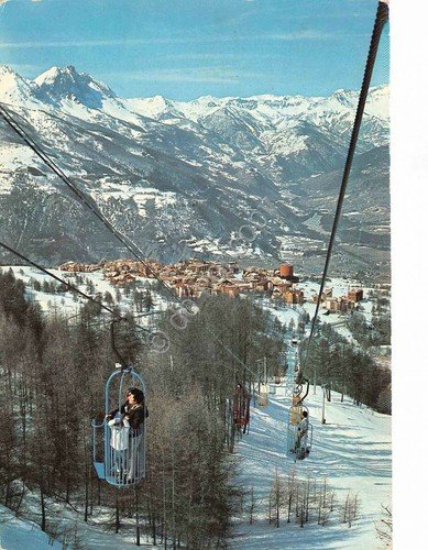 Cartolina Sauze D'Oulz panorama 1971 cabinovia funivia