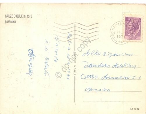 Cartolina Sauze D'Oulz panorama 1971 cabinovia funivia