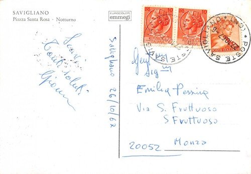 Cartolina Savigliano Piazza Santa Rosa Notturno 1967 | Immagine Gallery 2