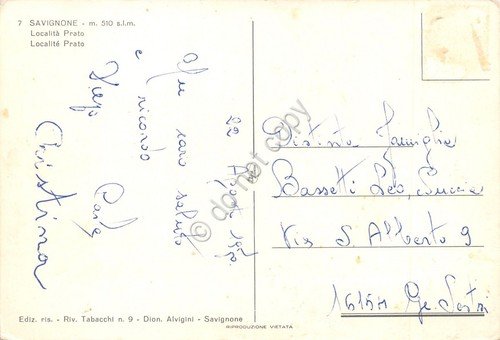 Cartolina Savignone Località Prato panorama con case 1970