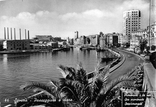 Cartolina Savona Passeggiata a mare