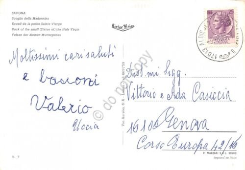Cartolina Savona Scoglio della Madonnina