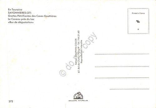 Cartolina Savonnieres Grottes petrifinates des Caves Gouttieres bar degustation | Immagine Gallery 2