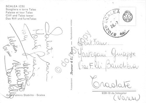 Cartolina Scalea Scogliera e Torre Talao case dal mare anni … | Immagine Gallery 2