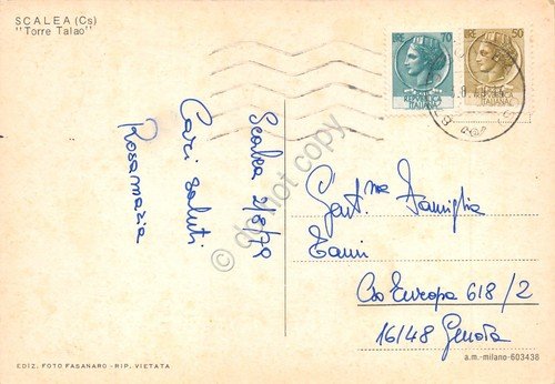 Cartolina Scalea Torre Talao 1979 | Immagine Gallery 2