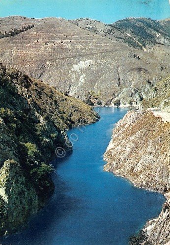 Cartolina Scanno Strada per Sulmona gole fiume Sagittario 1963