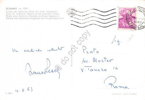 Cartolina Scanno Strada per Sulmona gole fiume Sagittario 1963 | Immagine Gallery 2