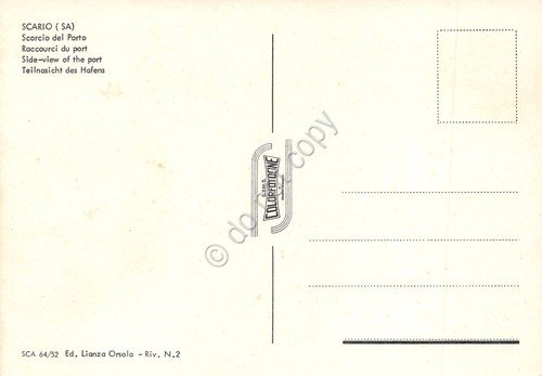 Cartolina Scario Porto chiesa animata barche pescatore anni '80 | Immagine Gallery 2