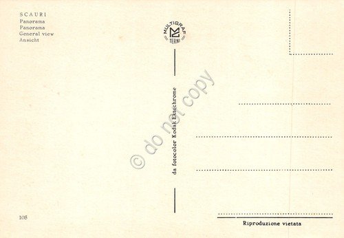Cartolina Scauri panorama costa porticciolo case edifici anni '80