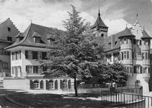 Cartolina Schaffhausen Restaurant Thiergarten Timbro al retro | Immagine principale