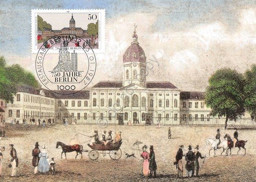 Cartolina Schloss Charlottenburg timbro filatelico 1987 | Immagine principale