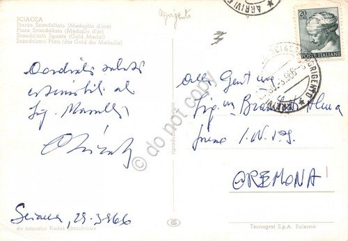 Cartolina Sciacca Palazzo Scandaliato animata 1966