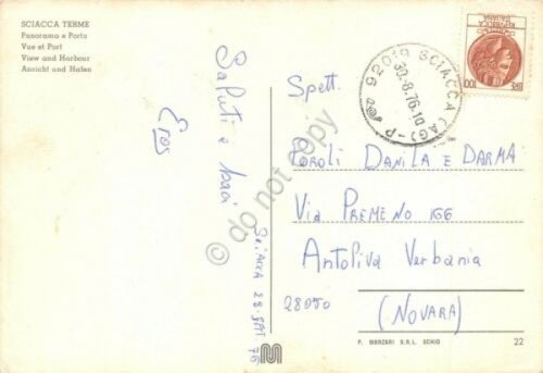 Cartolina Sciacca Terme panorama e porto 1976 | Immagine Gallery 2