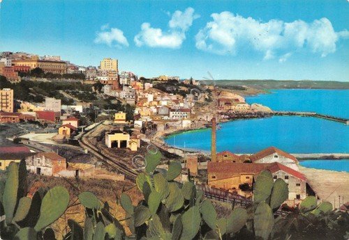 Cartolina Sciacca Terme Panorama paese ferrovia e porto 1967 | Immagine Gallery 1