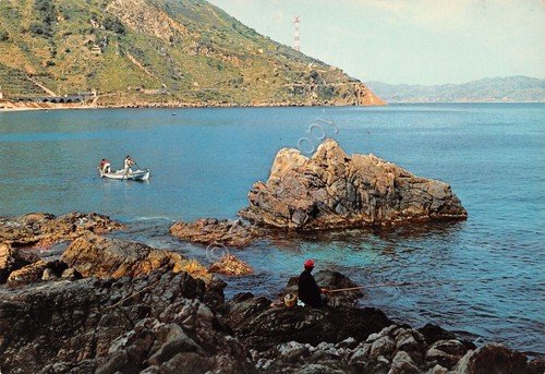 Cartolina Scilla Lido delle Sirene pescatore barca ED SAR | Immagine principale