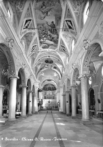 Cartolina Scordia Chiesa San Rocco Interno 1964
